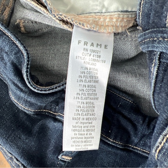 FRAME DENIM LE CROP MINI BOOT STRETCH DENIM JEANS CROP FLARE RAW HEM sz 28 Dark - Picture 7 of 12